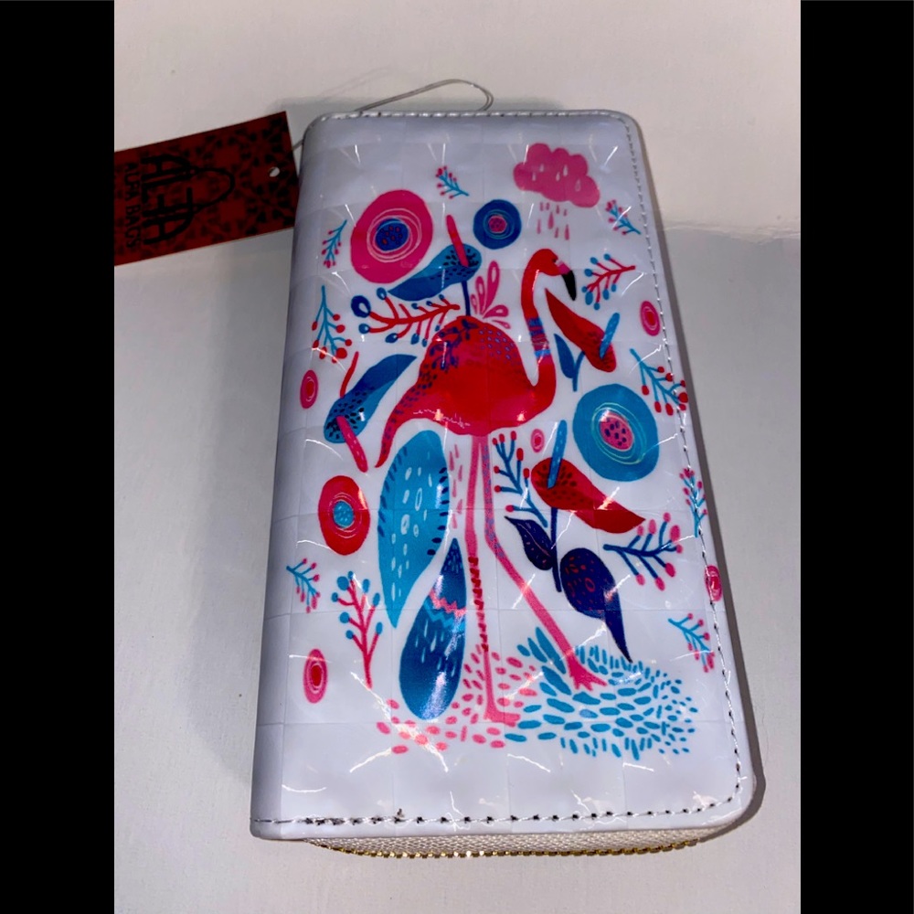 Flamingo Design Zip Around Wallet